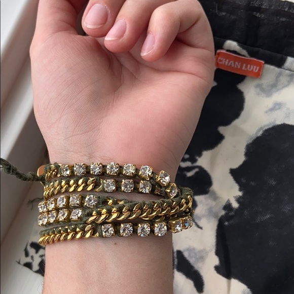 Chan Luu Gold and Green Wrap Bracelet - Picture 3 of 5
